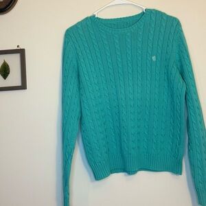 Ralph Lauren Turquoise Cable Knit Sweater